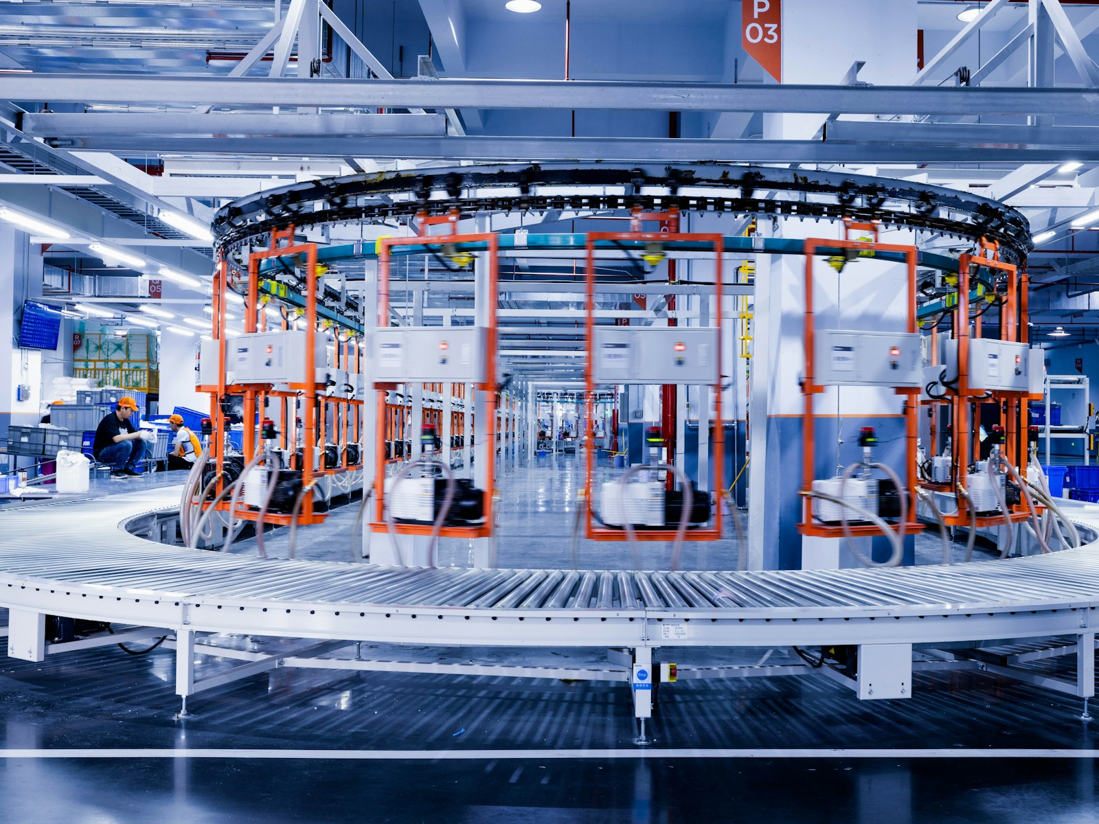 Shop floor: workers on the production line